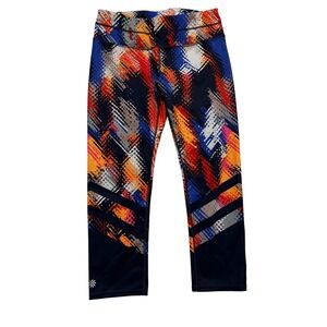 Athleta Pants Womens‎ Medium Multicolor Abstract Print Capri Leggings Workout